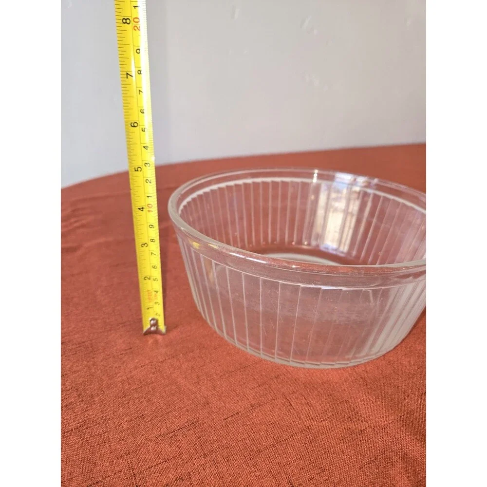 PYREX Clear Ribbed Pressed Glass Bowl 8